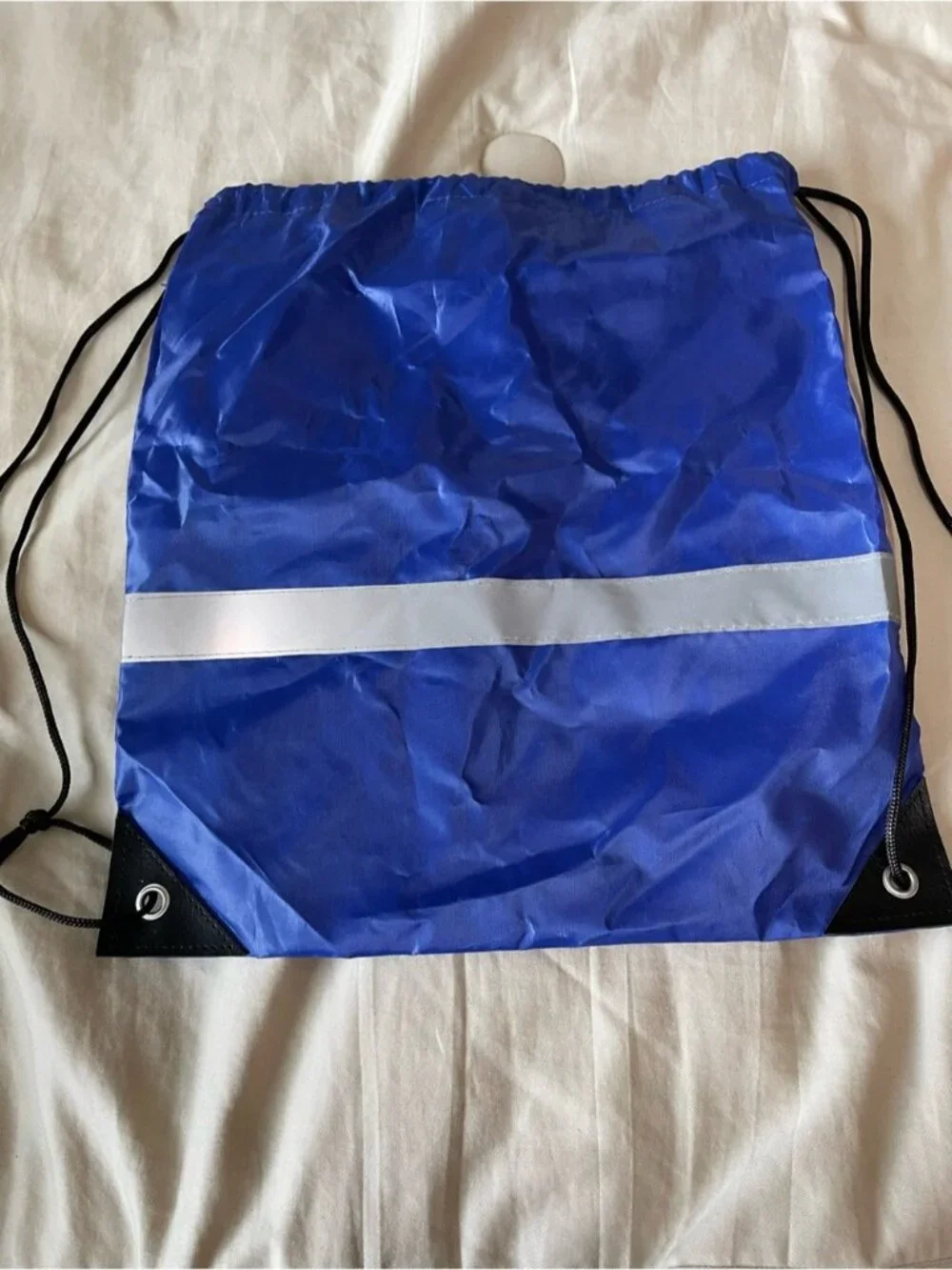 Royal Blue Drawstring Backpack cinch sack with Black Trim NWOT